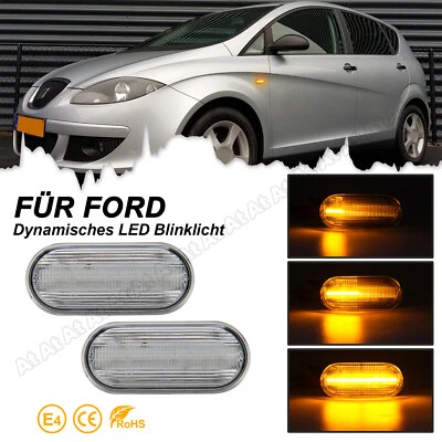 Frecce laterali LED vetro trasparente per VW Golf 4 Bora T5 Lupo Passat Seat Fox New Beetl - Immagine 1 di 4