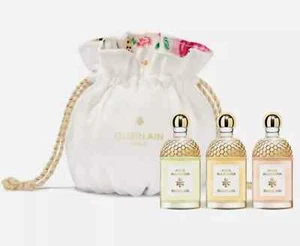 New Guerlain Aqua Allegoria 3pc EDT Perfume Mini Splash 0.17oz/ 5 ml & Pouch Set - Picture 1 of 5