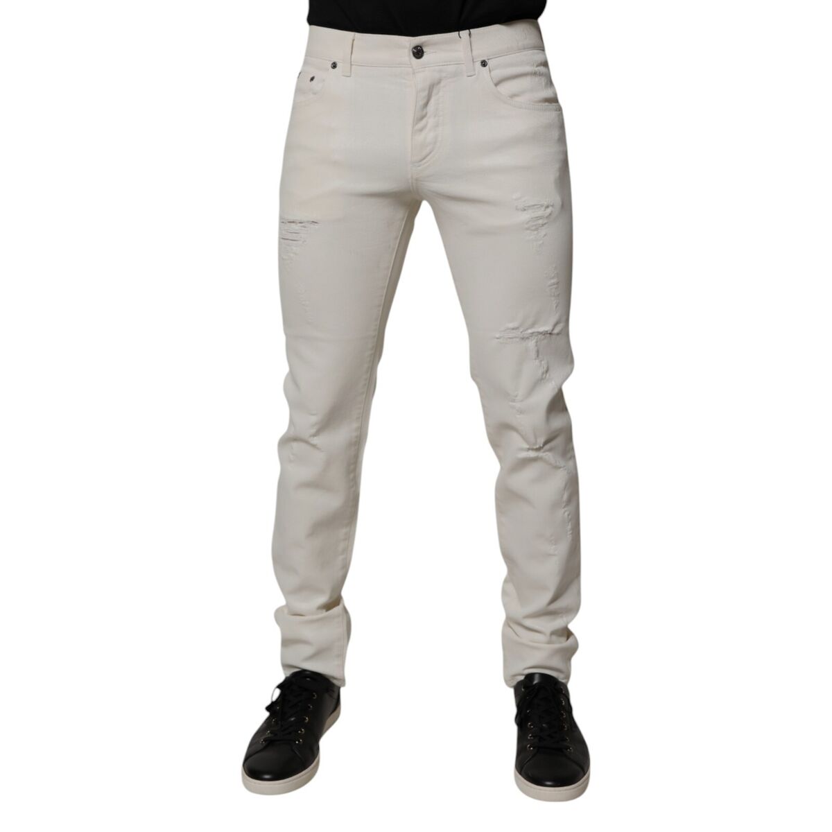 DOLCE & GABBANA ホワイトコットンデニムワイドレッグジーンズ Dolce&Gabbana White Jeans for Men for sale | eBay