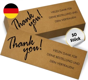 50x Danke für deine Bestellung Karten aus Kraftpapier Dankeskarten thank you car - Bild 1 von 6