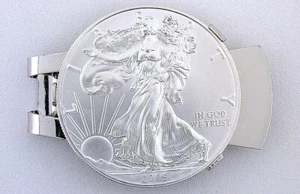 2016 One Ounce Silver Round American Eagle Silverplated Steel Money Clip PMC111 - Picture 1 of 2