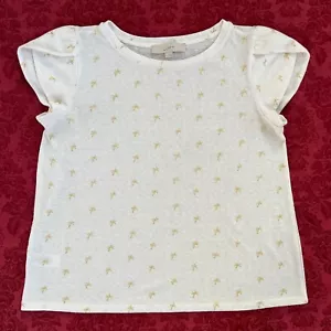 LOFT Palme Gold Metallic Palmenmuster kurz Flügelärmel Tee T-Shirt Oberteil Small - Bild 1 von 16