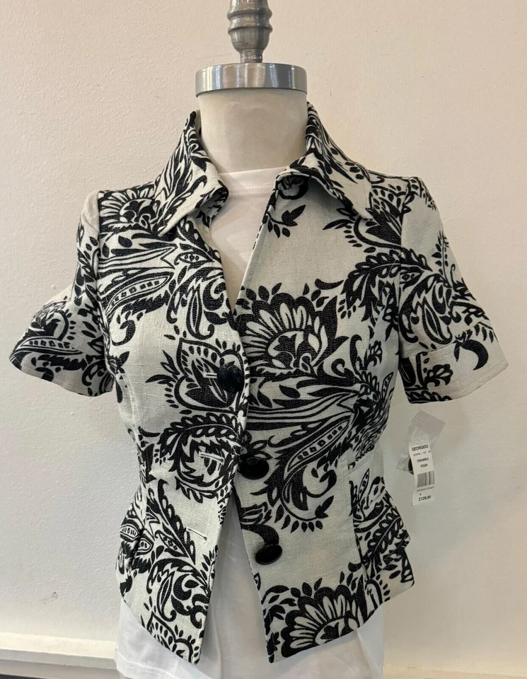 MSRP $129 NOW $45 -- Georgiou Designer Pride Blockwork High End Cotton Blend TOP - Image 1 of 4