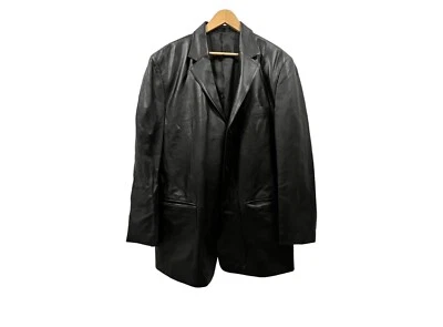 Chaqueta Blazer J. FERRAR Cuero Genuino Negra Foto 1 de 4