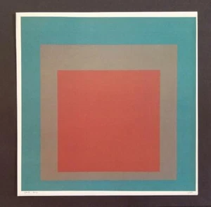 Josef Albers Plate VII From Homage To The Square  Mounted Offset Litho 1973  - Picture 1 of 1