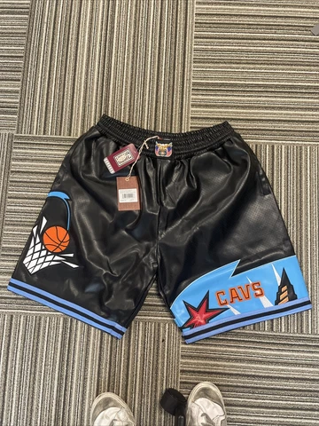 NEW MITCHELL AND NESS X JEFF HAMILTON CAVALIERS LEATHER SHORTS LARGE $395 Cover