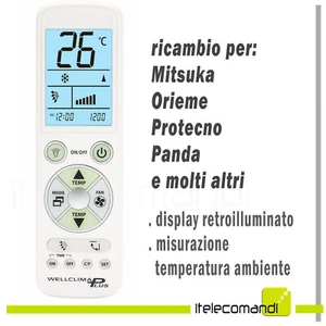 TELECOMANDO CONDIZIONATORE CLIMATIZZATORE Mitsuka Orieme Protecno Panda - Imagen 1 de 1