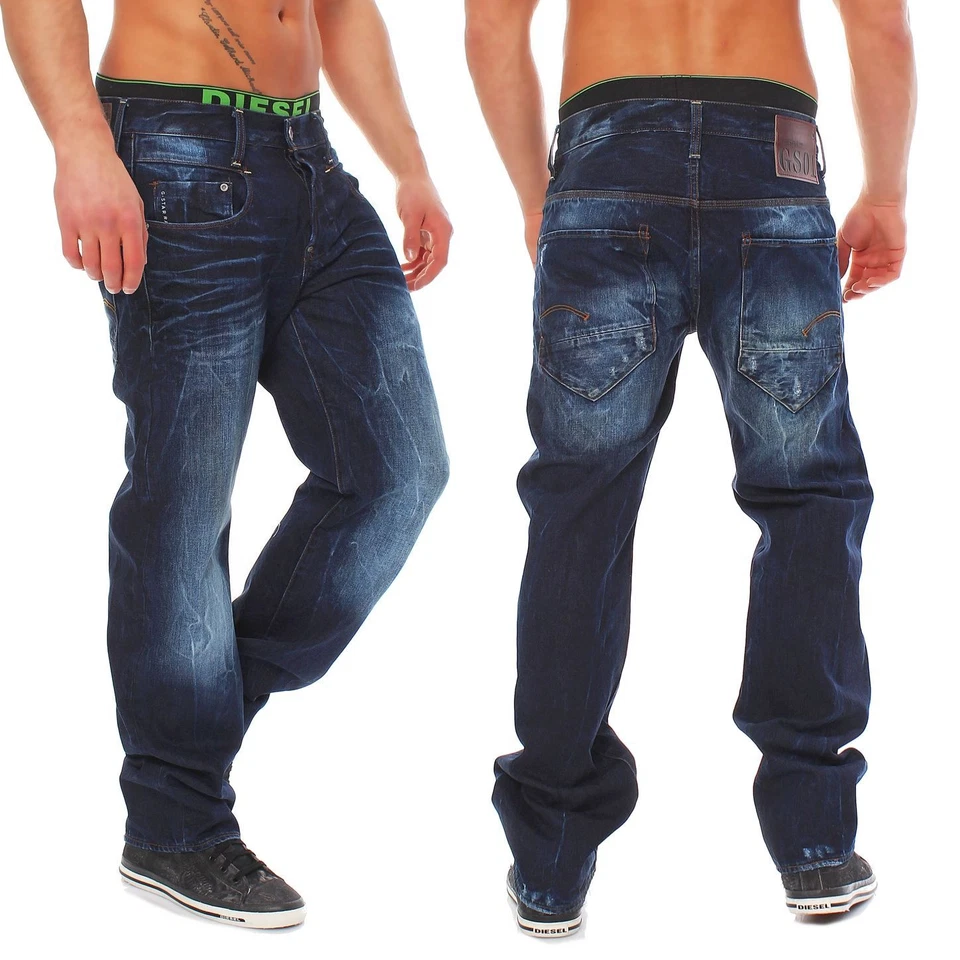 G-Star RAW Jeans Radar Low Loose Wisk Denim Medium Aged Hose Blau - Bild 1 von 1