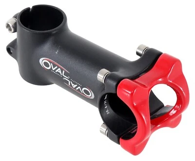 Oval Concepts Alloy Road Bike Stem 31.8 x 90mm +/-6º 1 1/8" Black/Red Gravel MTB - Image 1 of 4