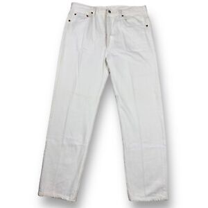 Vintage 90s Levi's 501 XX White Denim Jeans Button Fly USA 501-0651 Size 36x31