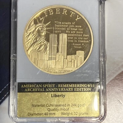LIBERTY - REMEMBERING 9/11 COMMEMORATIVE COIN ARCHIVAL ANNIVERSARY PROOF - Image 1 of 4