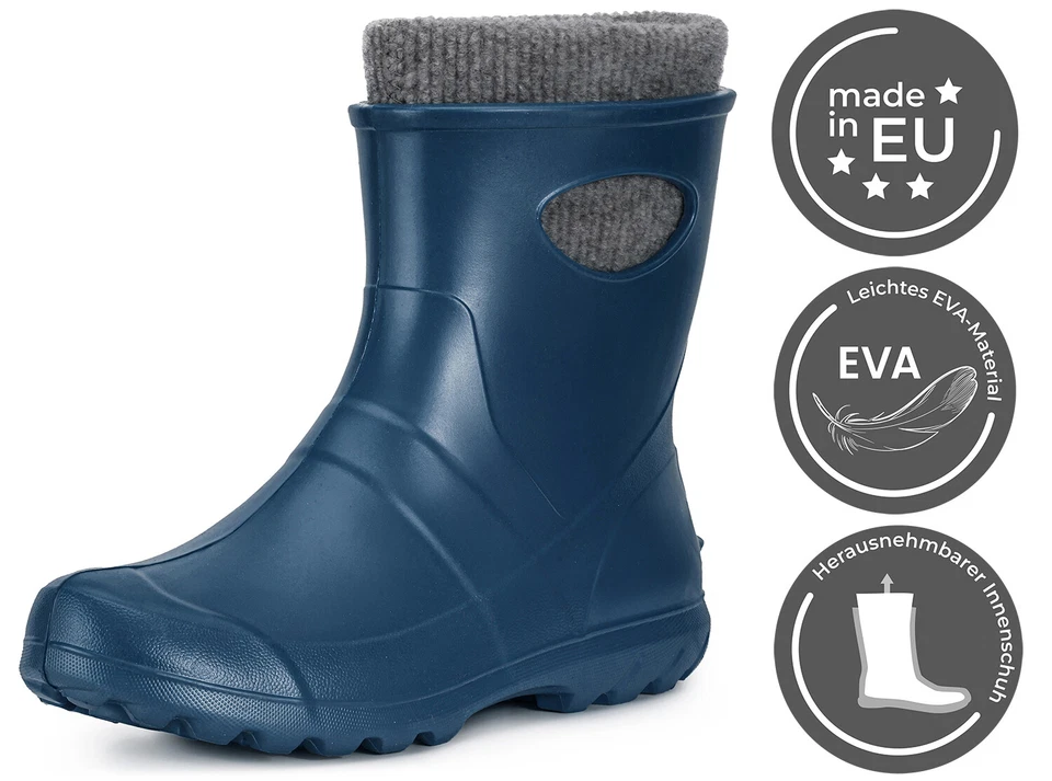 LADEHEID Herren Garten Warme Gummistiefel aus EVA Bequem Federleicht Gefüttert