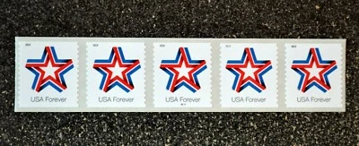 2019USA #5362 Forever Star Ribbon - PNC Plate Number (#B1111) Coil Strip 5  Mint - Image 1 of 2