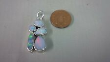 Tested as silver and 925 stamped 5 stone Opal doublet set pendant.