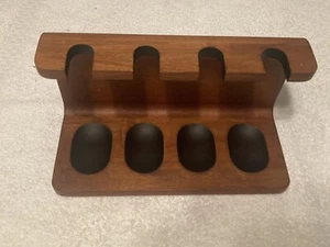VINTAGE WOODEN DECO WOOD PIPE HOLDER RACK STAND FOR 4 PIPES - Picture 1 of 5