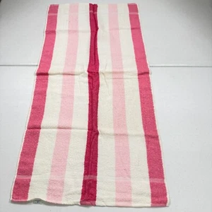 vintage cannon bath towel pink brown stripes cotton mcm retro 70s usa 1339-3 - Picture 1 of 9