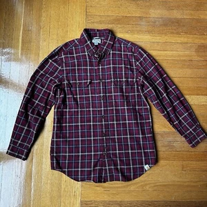 Carhartt Herren Button Down Hemd Langarm Rot Weiß Blau Kariert Taschen Medium - Bild 1 von 6