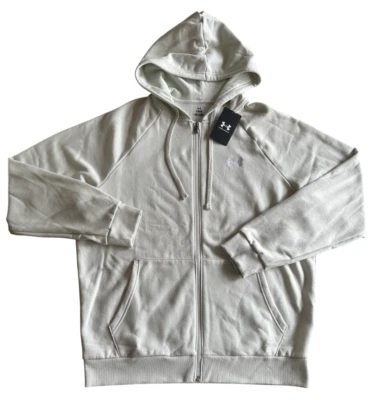 Under Armour UA Rival Fleece Full-Zip Hoodie Men's Large White 1379863-114 NWT - Image 1 of 4