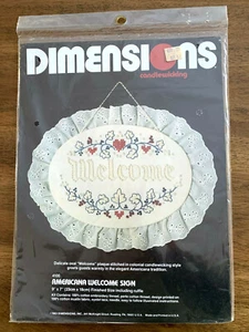 Dimensions Americana Welcome Sign Candlewicking Kit Vintage Unopened  - Picture 1 of 2