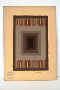 Vintage Maple & Co London Contract Dept Water Color Painting Abstract Art Rare"2 - Picture 1 of 4