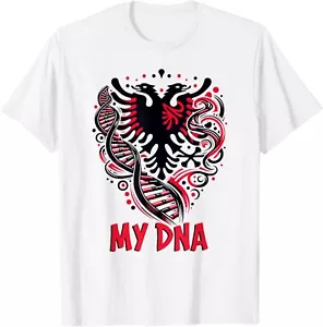 Skenderbeg Albania My DNA Kosovo flag proud Albanian T-Shirt Hoodie - Picture 1 of 12