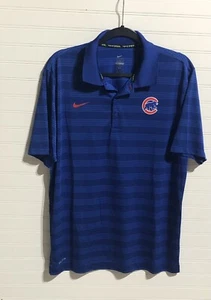 Polo a rayas azul real con logotipo oficial de los Chicago Cubs Nike de béisbol para hombre L - Imagen 1 de 8