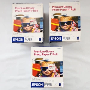 Epson Premium Papel Fotográfico Brillante 4"x 26" Lote de 3 Rollos Nuevo en Caja - Imagen 1 de 9