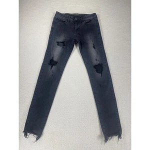 American Eagle Extreme Flex Women’s Sz 30 Gray Skinny Frayed Distressed Jeans - Picture 1 of 12