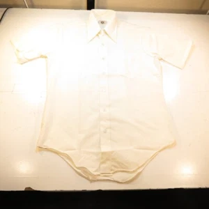 VINTAGE TG&Y GOLDEN PERMANENT PRESS BUTTON FRONT BIG COLLAR SHIRT Mens 15  - Picture 1 of 4