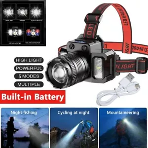 900000LM LED Headlamp Rechargeable Headlight Zoomable Head Torch Lamp Flashlight - Picture 1 of 12