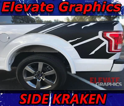 Calcomanías gráficas de vinilo a rayas laterales Kraken para Ford F-150 pegatinas 3M 2009-2020 Foto 1 de 4
