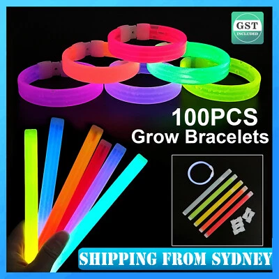 100Pcs Mixed Colour Glow Sticks Bracelets Party Glowsticks Glow in the dark - image 1 of 4