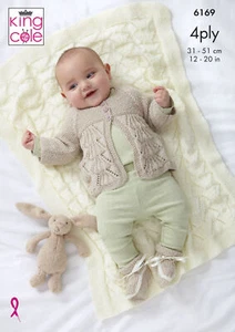 King Cole Knitting Pattern Blanket, Jacket, Sweater Knitted in Cherished 4Ply - Picture 1 of 3