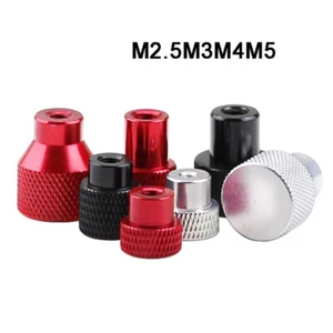Aluminum Anodised M2.5M3M4M5 Blind Hole High Knurled Thumb Nuts Grip Knobs Nut - Picture 1 of 53