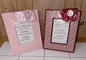 BEARINGTON COLLECTION "Fancy That Frame" 4x6 rosa gestreift & rot gestreift Rahmen - Bild 1 von 13