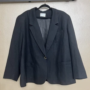 Vintage Pendleton Womens Black Virgin Wool Blazer Size:22 W - Picture 1 of 12
