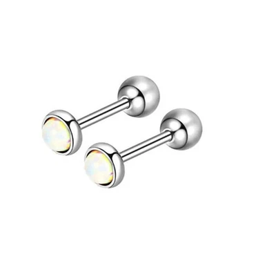 Aretes de acero inoxidable de 2 piezas para hombre cartílago hélice circonita cúbica barra joyería diaria Foto 1 de 4