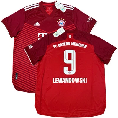 Camiseta autêntica 2021/22 Bayern Munich Home #9 Lewandowski edição 2XL jogador NOVA - Imagem 1 de 4