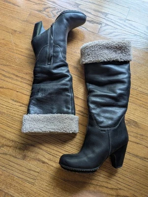 GEOX Reapira Invierno Botas Altas Piel de Oveja Forradas Eje y Cuello Talla 37 EE. UU. 7 NUEVAS Foto 1 de 4