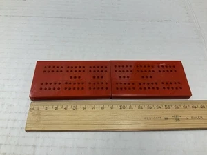 Vintage Marbled Red Catalin/Bakelite Folding Travel Cribbage Board - Picture 1 of 10