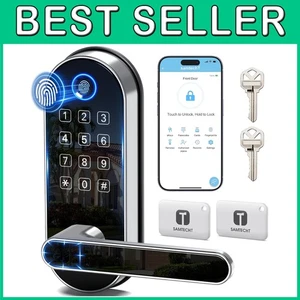 Sleek Silver Smart Lock - Voice Control & App Access - Picture 1 of 10