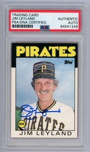 Jim Leyland Signed 1986 Topps Traded Rookie Rc Card PSA DNA MLB HOF Pirates - Picture 1 of 2