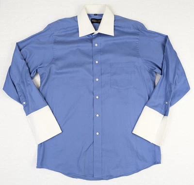 Donald J Trump Signature Collection Dress Shirt Mens 16 32/33 French Cuff Blue - Image 1 of 4