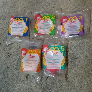 McDonalds International Barbie's Happy Meal Toys 1995 KOMPLETTSATZ (5) VERSIEGELT - Bild 1 von 1