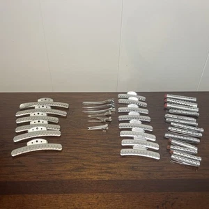 Vintage Aluminum Metal Hair Clip Curler Lot and Other Accessories Shown - Picture 1 of 9