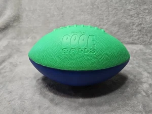 Vintage Poof Balls Foam Football Green Blue Made in USA - Picture 1 of 6