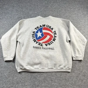 Team USA Volleyball Vtg Crew Neck Sweatshirt Mens XXL Hanes Gray Longsleeve - Picture 1 of 9