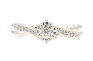 0.35 ctw Round Diamond Twist Style Women's 10KT White Gold Engagement Ring 3.4g - Picture 1 of 22