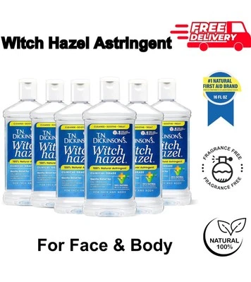 Вяжущий инструмент для лица и тела TN Dickinsons Witch Hazel 100% натуральный 16 унций упаковка 6 шт. - Изображение 1 из 4