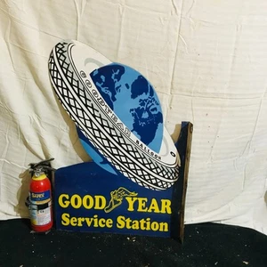 GOODYEAR BALÓN GASOLINERA Esmalte Metal Letrero Brida 30X22 Pulgadas (2 UNIDADES) - Imagen 1 de 7